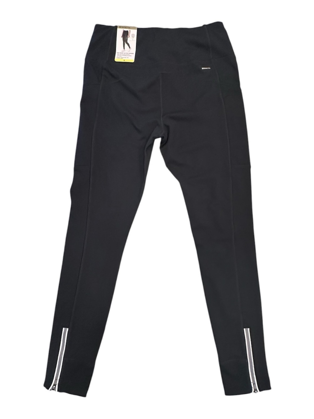 Mondetta High Waist Active Legging Small Black Reflective Zipper Pockets